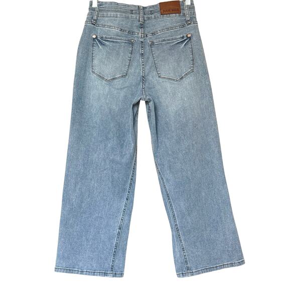Judy Blue Double the Cool Cropped Wide Leg Jeans Womens Size 5/27 Stretch Denim - Picture 4 of 16